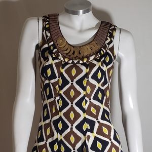 Tory Burch Brown Multicolored Sleeveless Blouse 2